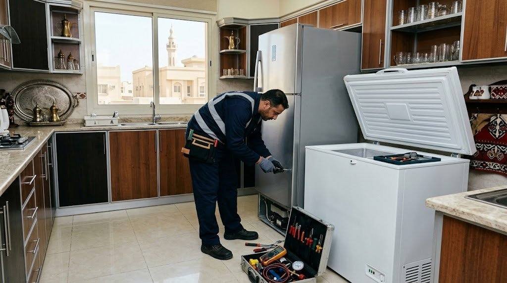 صيانة وقائية وتنظيف مكثف ضمن تصليح ثلاجات الكويت بالمنزل